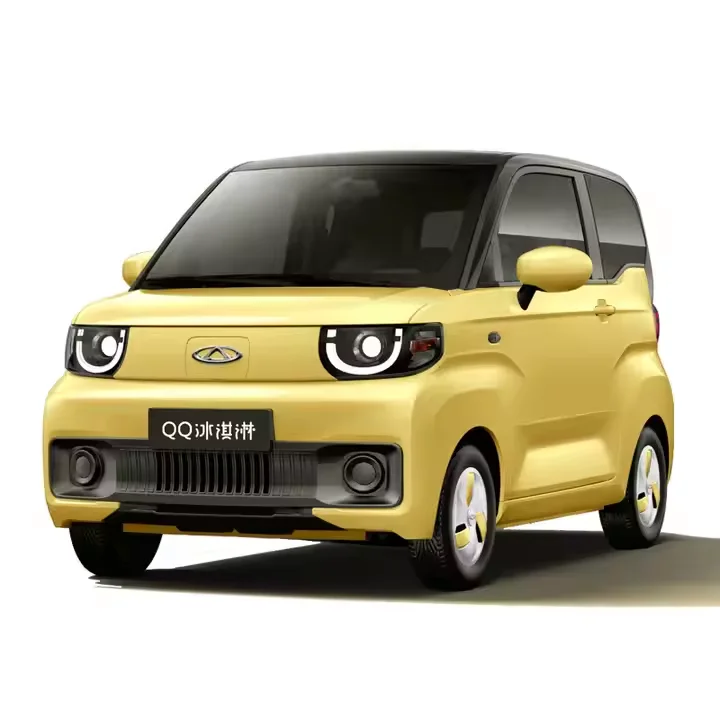 In stock chery new energy vehicles mini electric 4 wheeler cherry qq ice cream 3-door 4-seat 2023 ev cheap small adult car