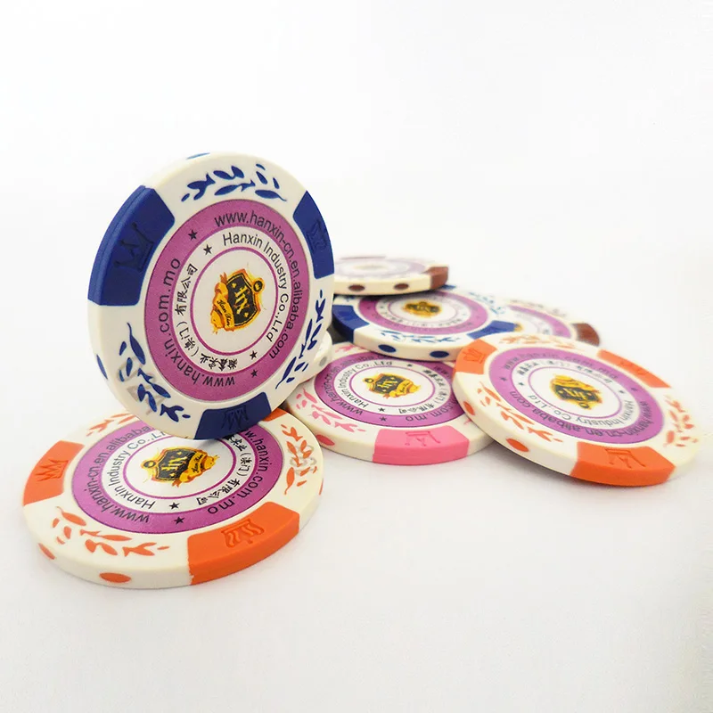 In Stock Pure Clay Poker Chips Tournament Set 1000 Chips Without Sticker
