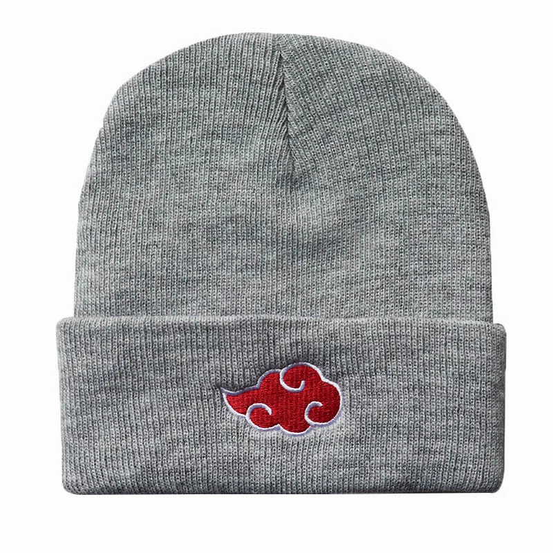 14  style Akatsukied Logo Anime Casual Beanies for Men Women Knitted Winter Hat Red Cloud Hip-hop Skullies Hat Unisex Caped