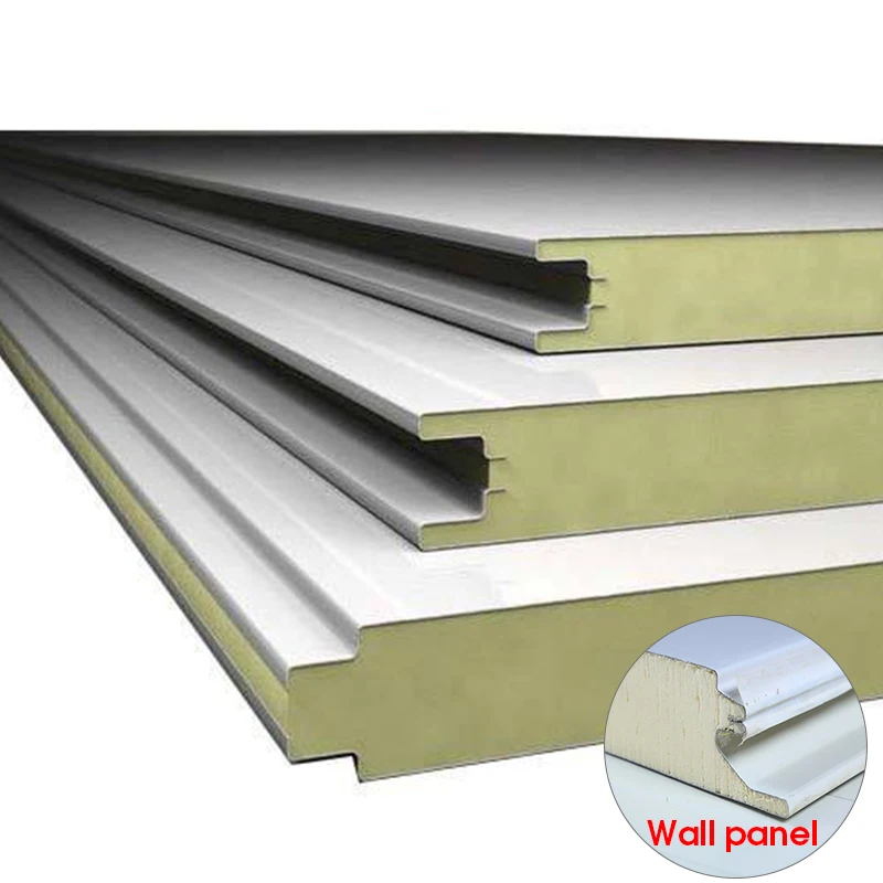 75 mm 100 mm wall cladding double side metal insulated pu sandwich panel