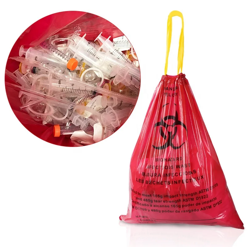 High Quality Large red autoclave medical biohazard waste bags disposal