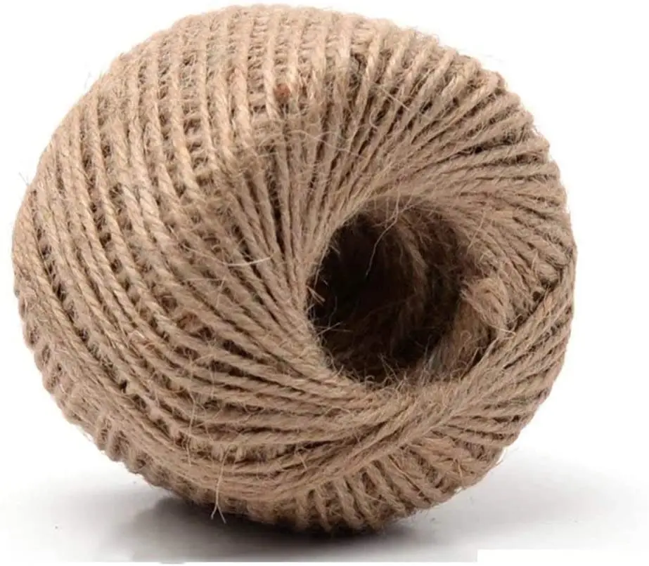 2mm 60m Jute hemp Twine 3Ply for DIY Crafts, Gardening rope