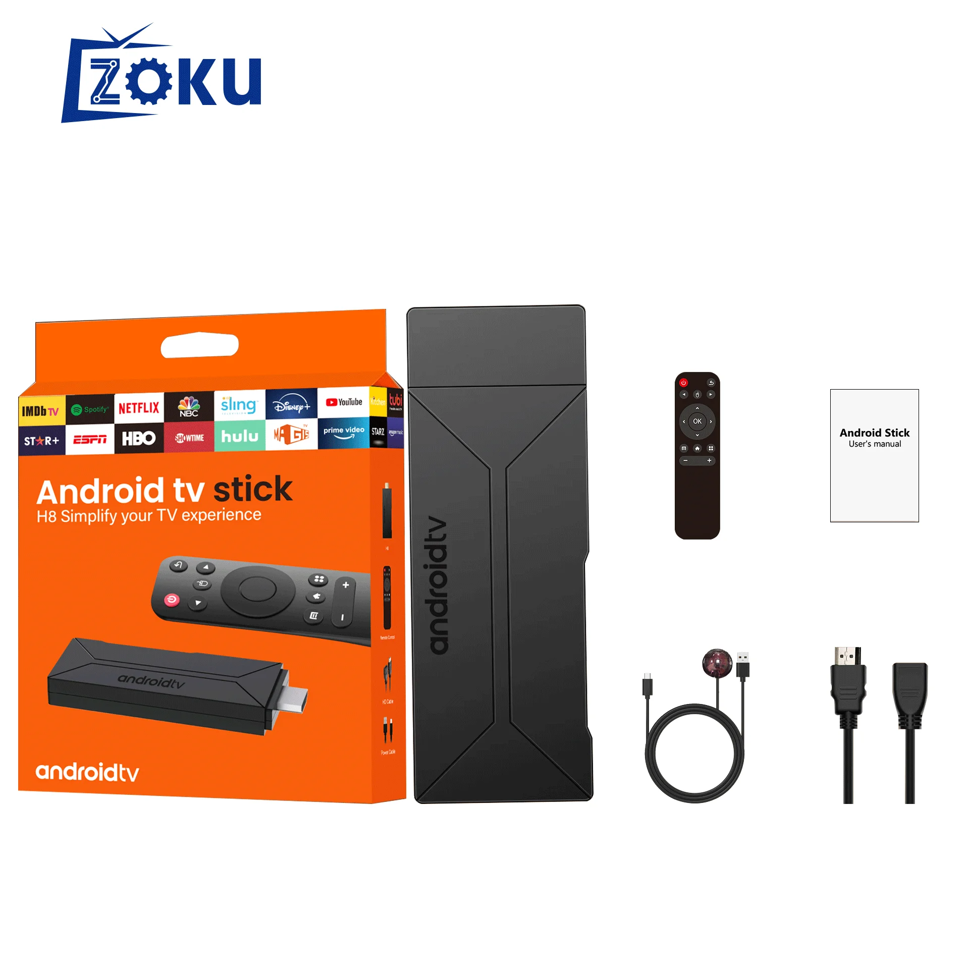 ZOKU cheaper H8 Allwinner H313 Android 10 fire TV stick 4k 1GB RAM 8GB ROM 2.4G/5G WIFI fire tv stick smarter pro ATV sticks