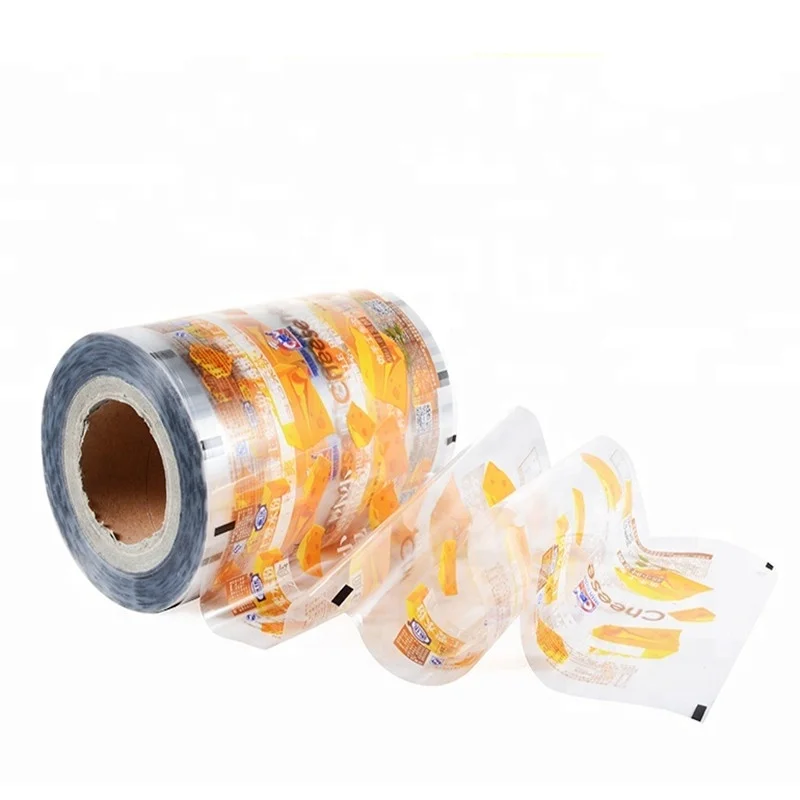 Custom printed candy roll film packaging snack automatic plastic film roll for food packaging