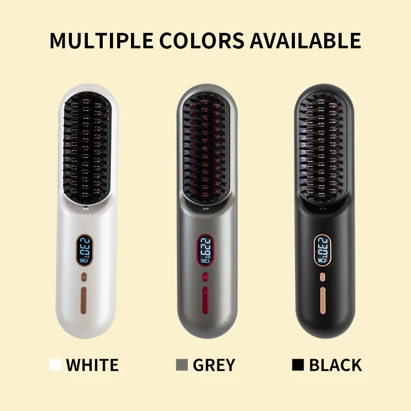 Wireless Negative Ion Hair Straightener Heating Comb Straightening Iron Cordless Electric Hot Brush