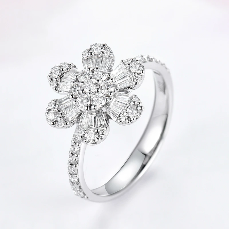 Sunstar производитель блестящие 18k золото 0.65ct diamond юбилей маленькая Маргаритка кольцо для леди