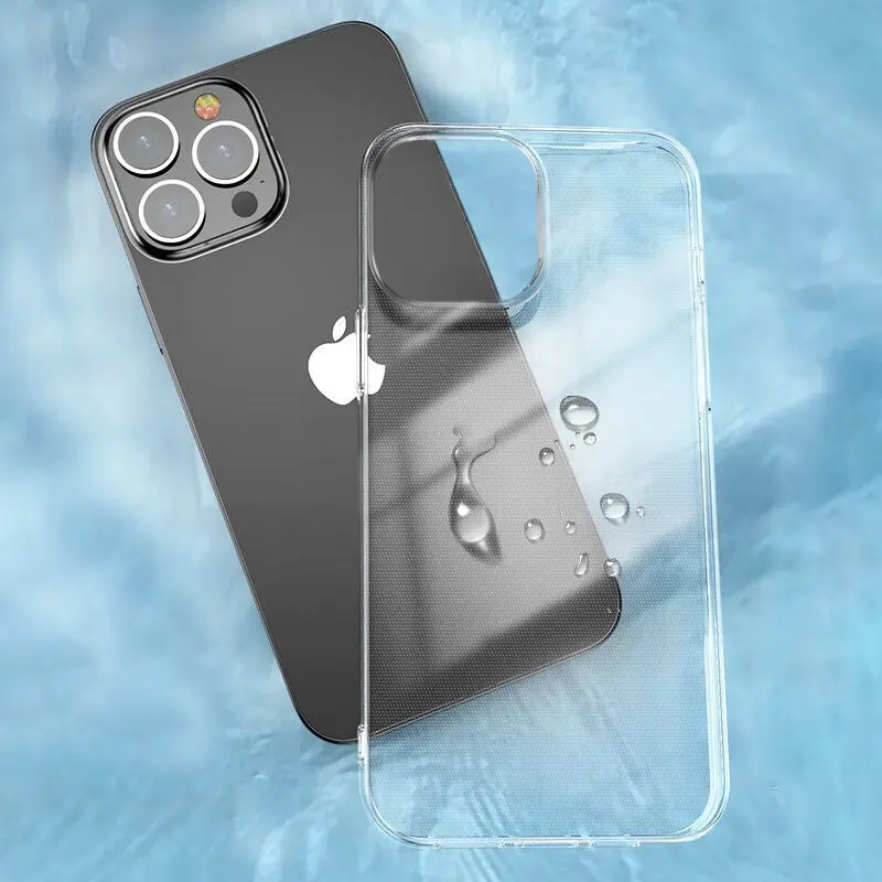 Прозрачный ТПУ мягкий чехол для телефона с защитой от падения iphone 15 14 13 12 11 Pro Max Plus высокой четкости