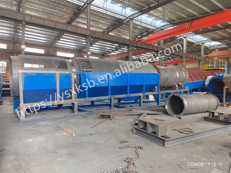 Automatic mineral shaftless Rotary drum Trommel screen stone granule sifter screening machine sand soil trommel sieveing machine