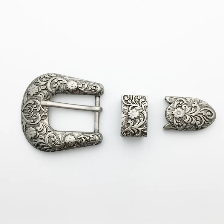 2022 Hot sale various widely used wholesale western 3pcs buckle set custom belt buckle