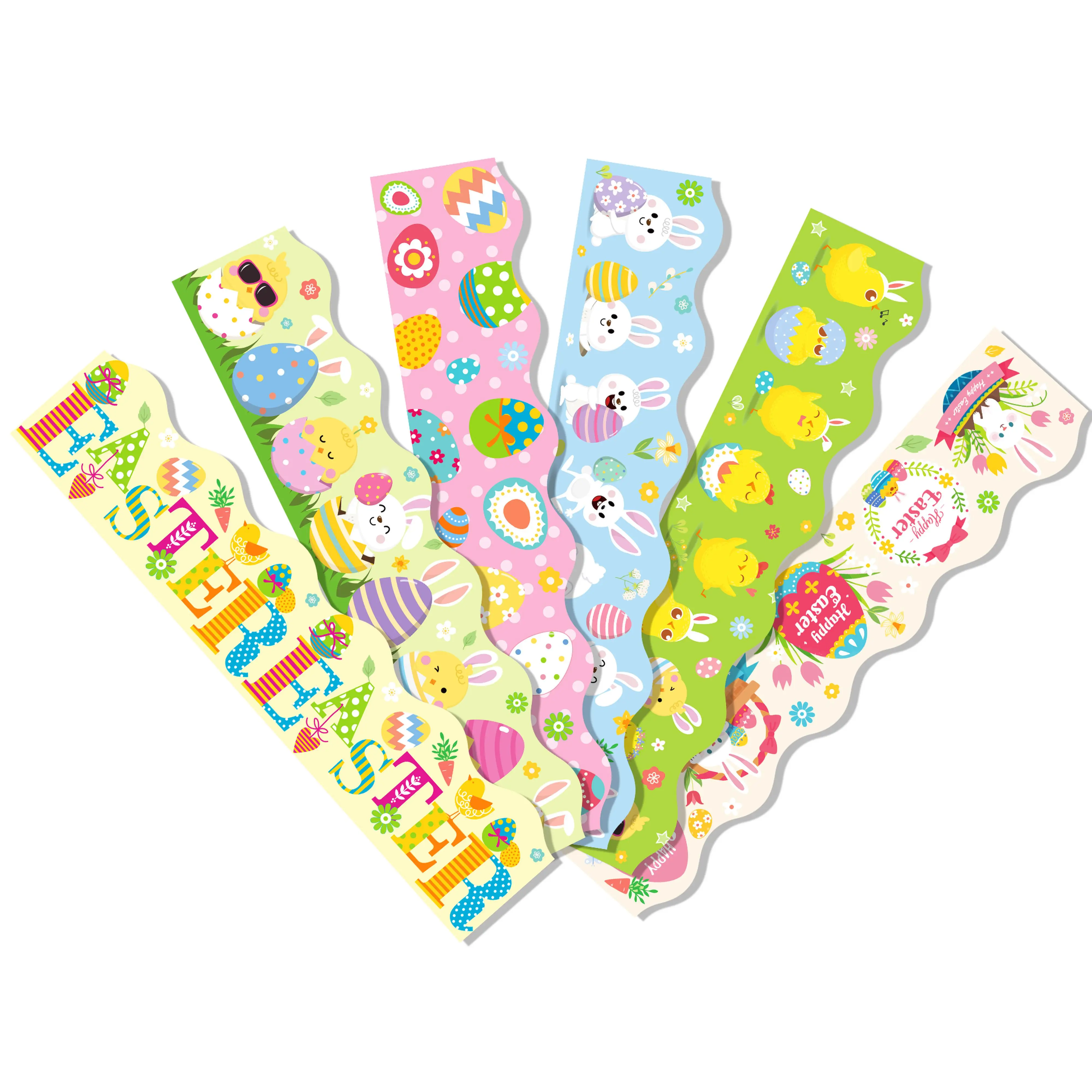 JU012 Spring Easter Colorful Egg and Rabbit Pattern Decorative Self-adhesive Sticker Blackboard for Party Decoration Supplies