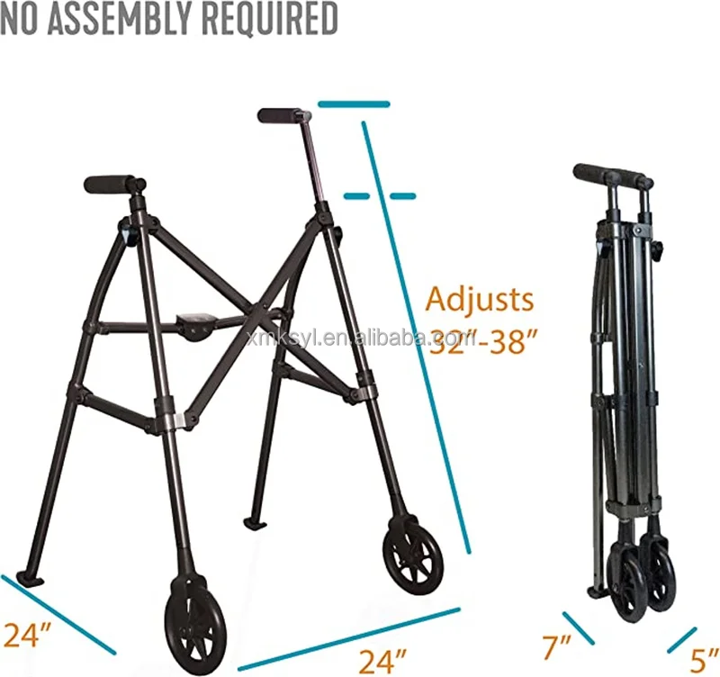 Foldable Space Saver Walker, Lightweight  Rolling Walker for Adults, Seniors, and Elderly