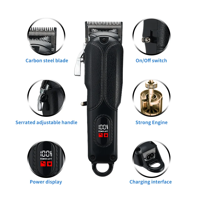 Professional Private Label New Barber Hair Cordless Trimmer Men Clipper Electric Hair Clipper
