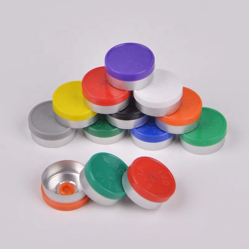 Wholesale pharmaceutical 13mm 20mm flip top off cap plastic aluminum vial caps for injection glass vials