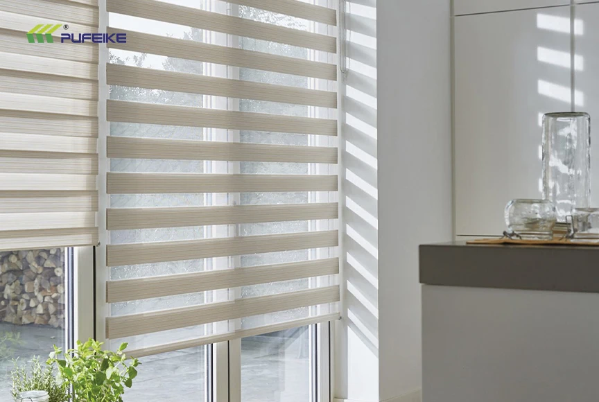 Zebra Blinds Electric Cordless and Remote-Controlled Roller Shades Blackout Fabric for French Windows Home Use Zebra Blinds