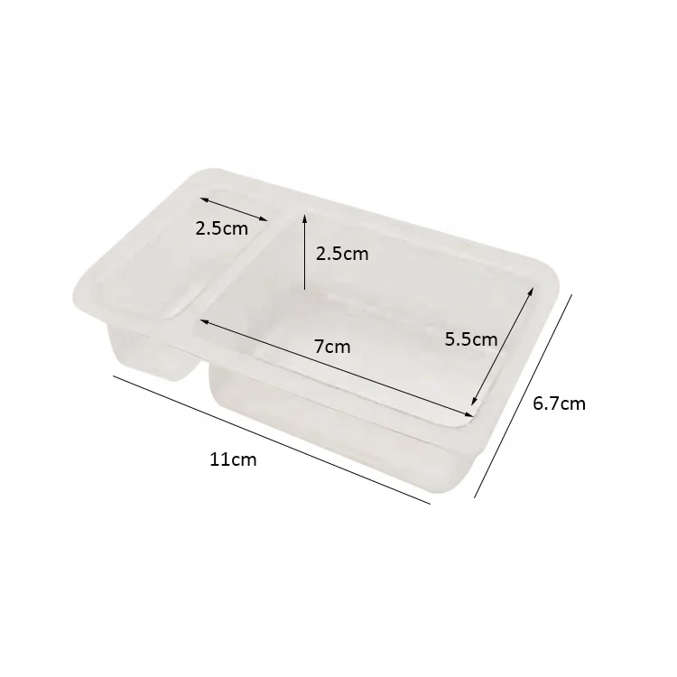 Food Grade 2 Compartment PP Plastic Clear Blister Sauce Insert Tray