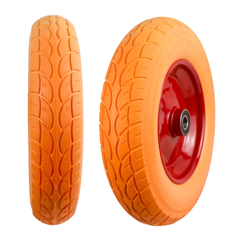 PU 3.50-8 Tire and Wheel Wheelbarrow Tires for Wheelbarrows Hand Truck Garden Trailer Trolley