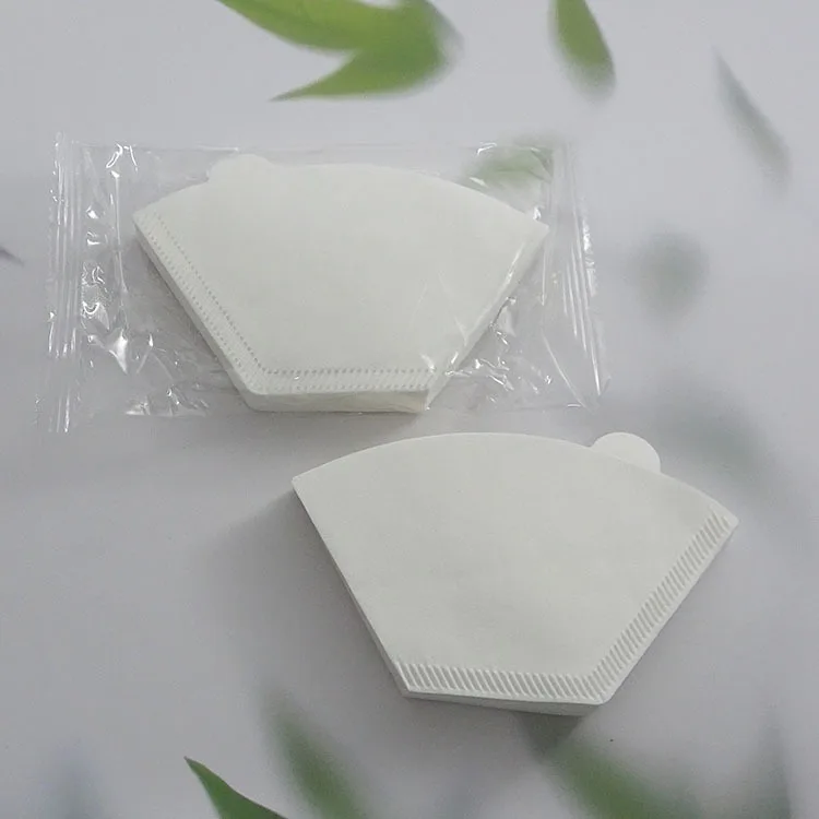 100pcs/bag Biodegradable Disposable Originally Wood Pulp Commercial Use Basket Paper Coffee Filter or Drip Coffee Custom Package