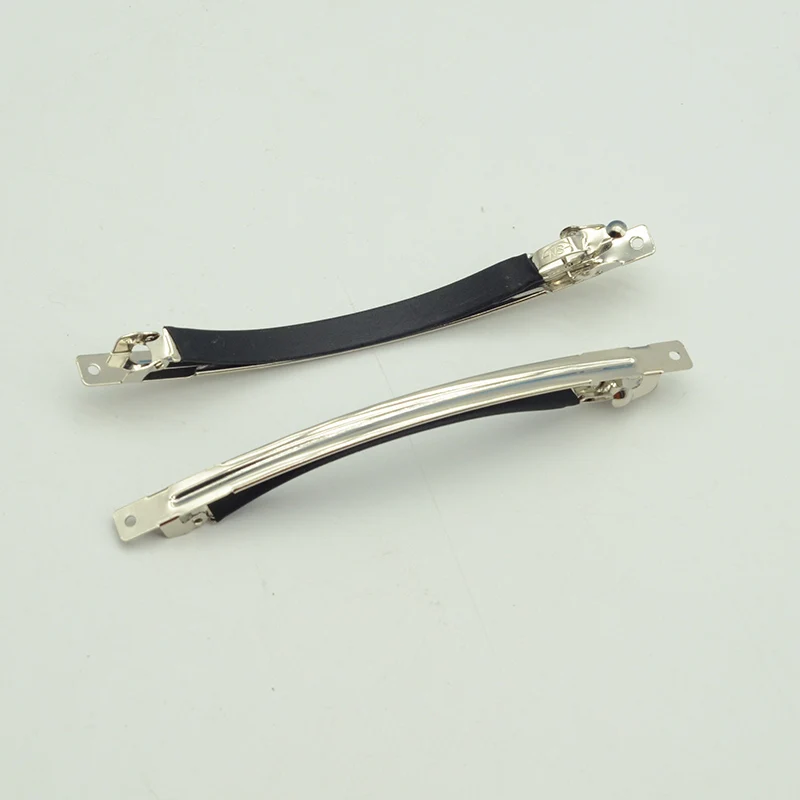 10cm Slim Plain Metal French Barrettes With Black Tube  Clip France Curl Edge Automatic Clips Hairpins for DIY Hair Accessories