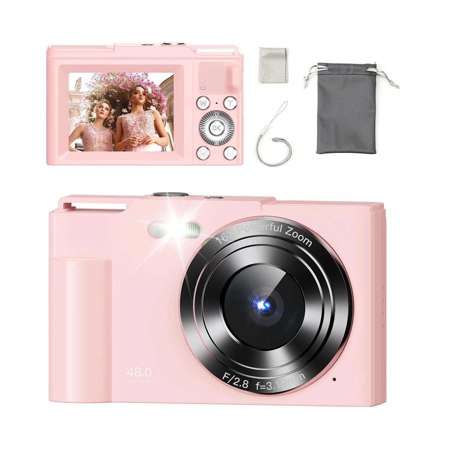 Wholesales DC01 Digital Point and Shoot Camera with 16X Zoom Anti Shake FHD 1080P Camera Digital Camera for Boys Girls Kids