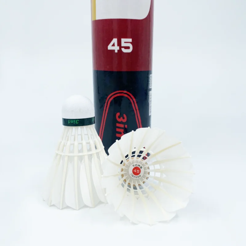 Dmantis D45 Top Grade Badminton Shuttlecocks Stable and Durable Natural White Goose Feather Ball Anhui