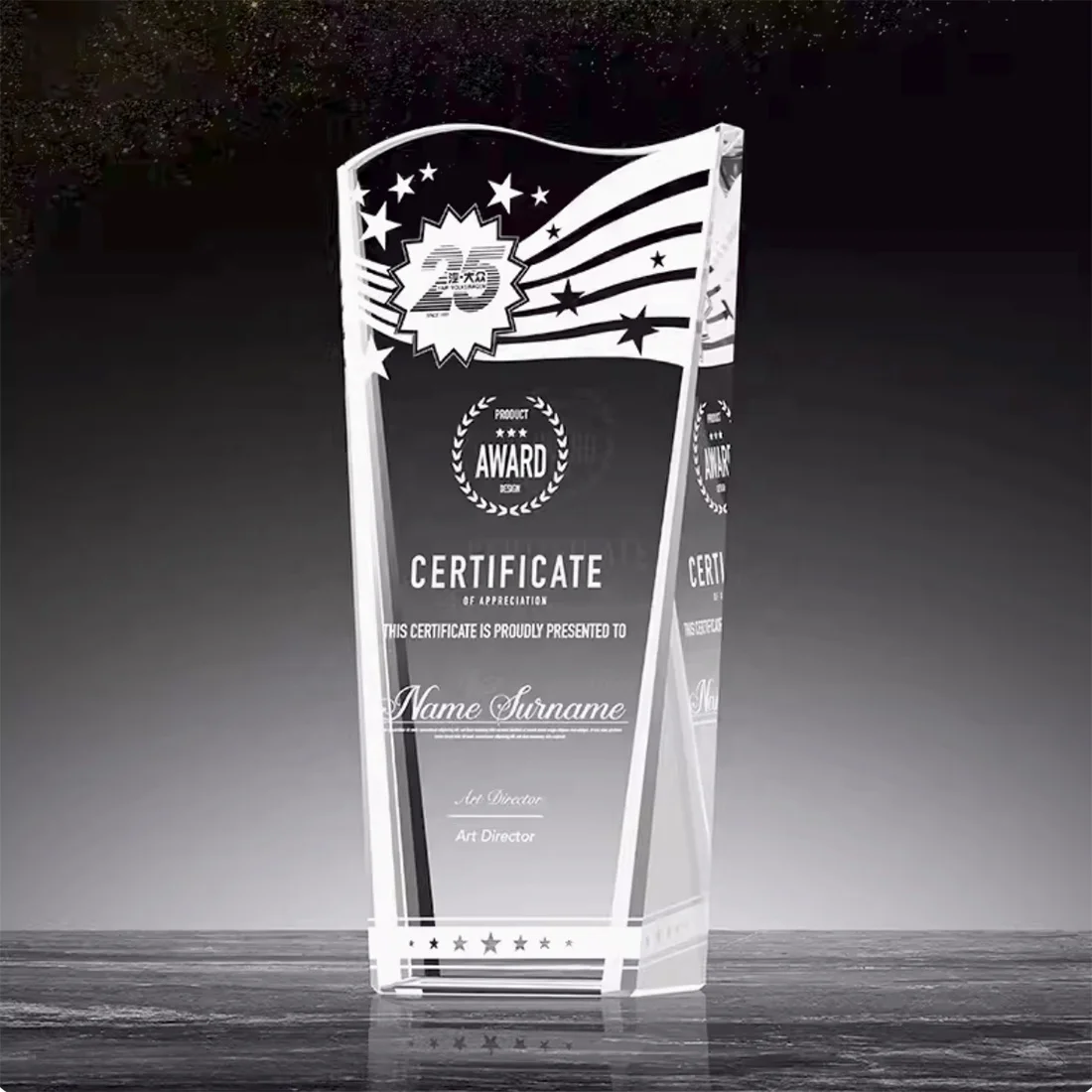 Custom Handmade K9 Clear Glass Trophy Optical Crystal Awards with Engraving New Guangzhou Wholesale Sports Theme