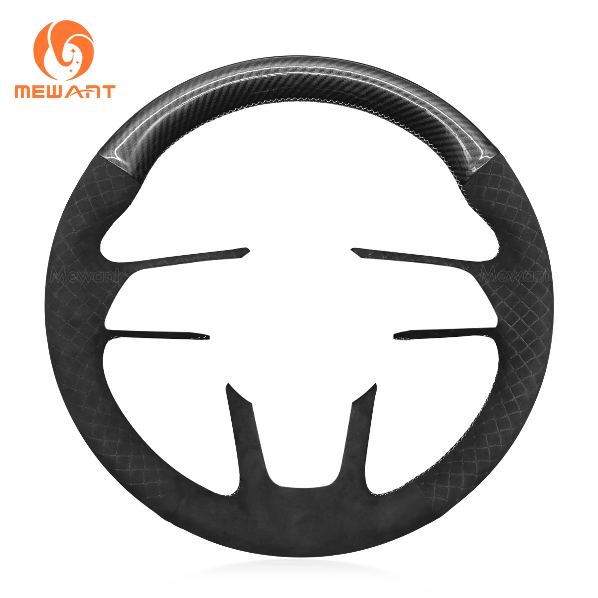 Hand Stitching Soft Suede Embossed Steering Wheel Cover for Audi A3 A4 A5 S3 S4 S5 RS 4 2015 2016 2017 2018 2019 2020 2021 2022
