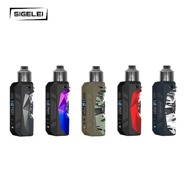 Newest Popular Vape Kit Origin Sigelei Humvee 80 5 - 80w Mod With 5 ml atomizer use 18650 battery e cig electronic cigarette