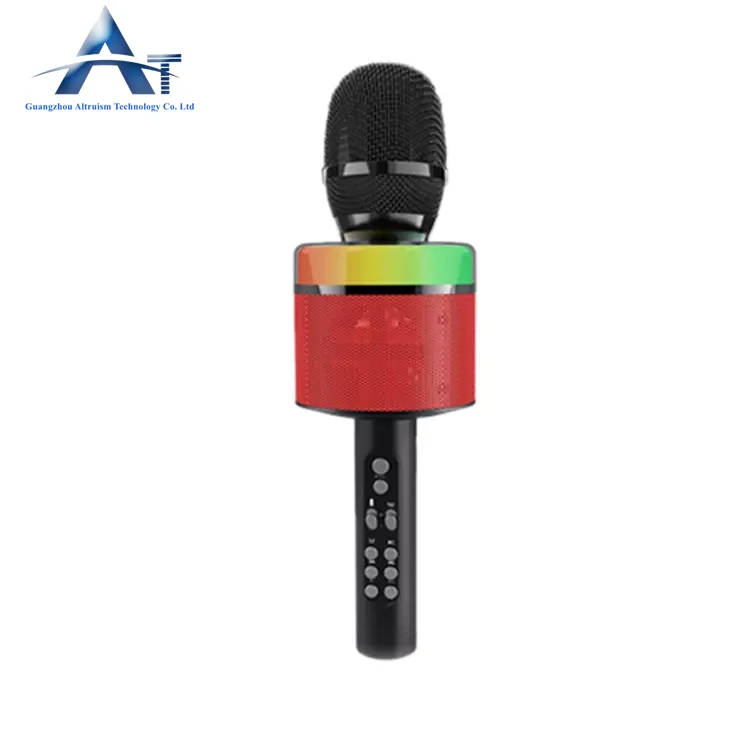 Wholesale Price LED Light Portable Rechargeable USB Professional Singing KTV Handheld Mini Wireless Microphone