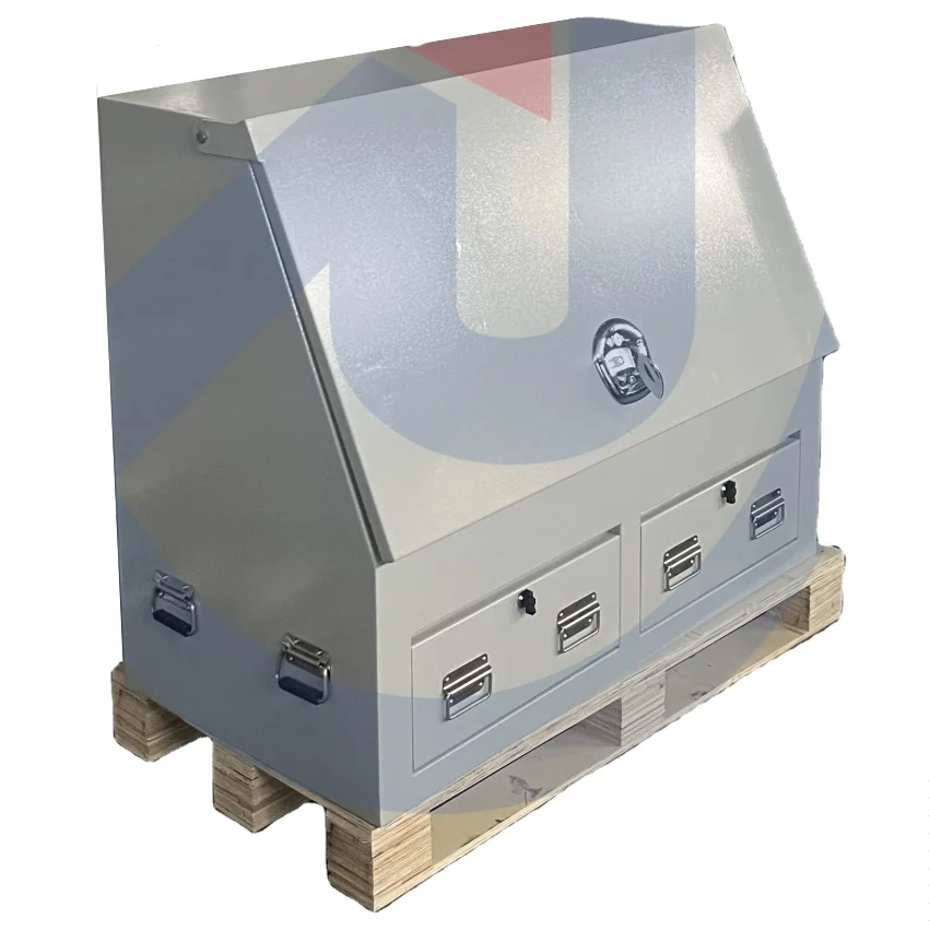Width 1200mm White Powder Coated Steel Truck Tool Box with 2 Drawers for Ute or Truck