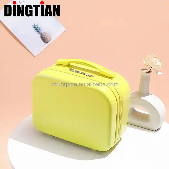 Luggage Mini Cosmetic Case Women Beauty Makeup Hard Shell Storage Bag Organizer Travel Case Carrying Suitcase