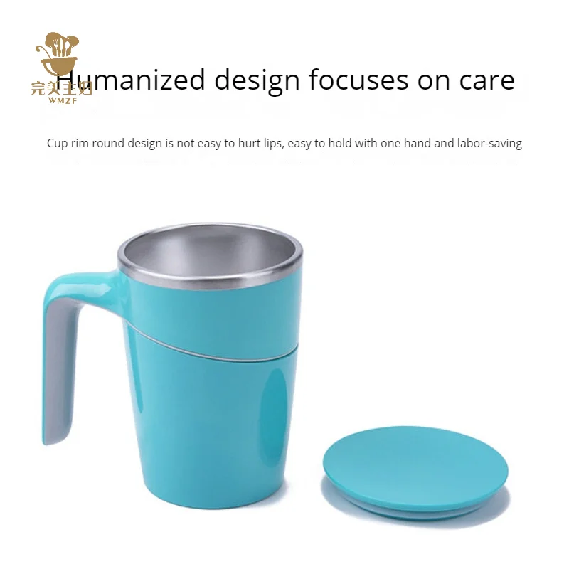New office always-standing cup 304 Stainless steel magic artifact suction cup anti-pour Cup factory wholesale