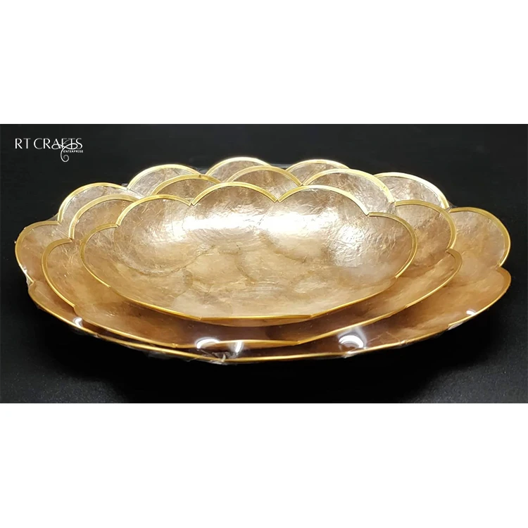 Decorative Server Plate Set Dinnerware Capiz Shells Plates Candy Dish Handmade Plate Set For wedding Decoration