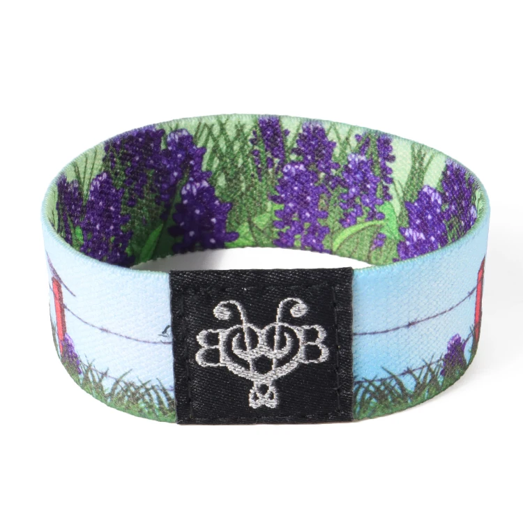 Custom Durable Good Quality RFID Soft Polyester Printed Stretchy Elastic NFC Wristband for Access Control