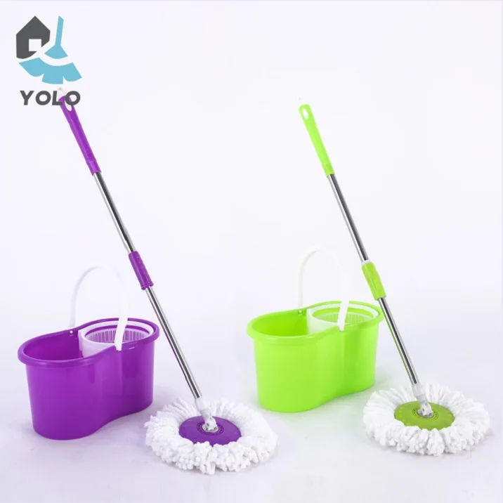 Бытовая 360 Волшебная вращающаяся швабра и ведро из нержавеющей стали, корзина для сушки и легко очищаемая Швабра из микрофибры