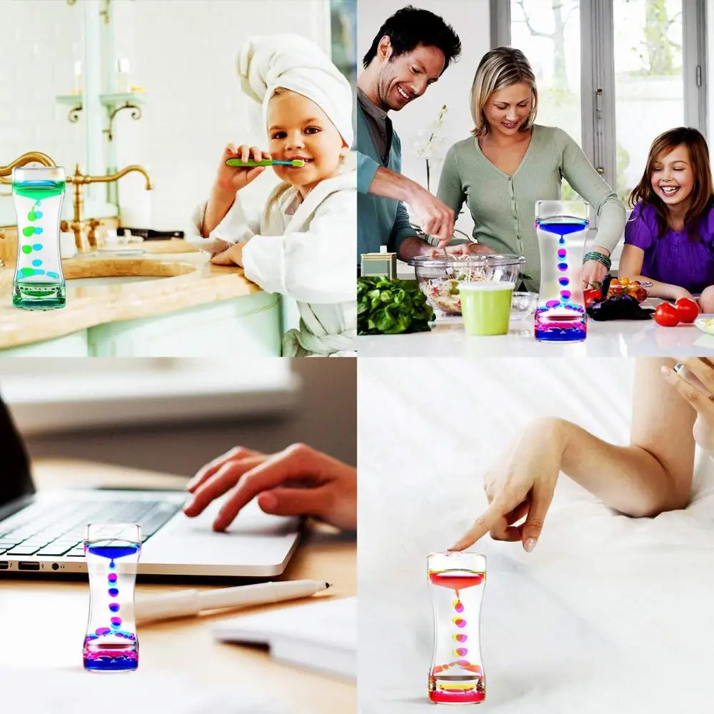 hottest selling Liquid timer Bubbler Visual Sensory Timer New Big Calming Sensory Drip Drop Color Water Bubble Toy