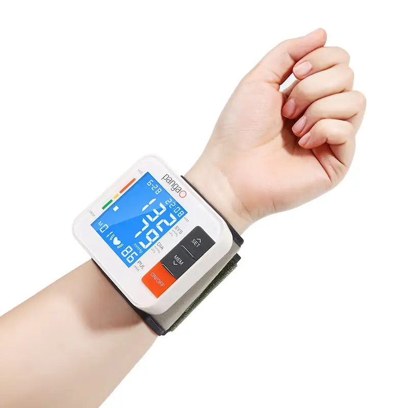 Pangao digital electronic automatic portable talking voice wristbp machine digital blood pressure monitor for home use