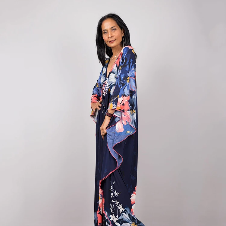 Wholesale Islamic Clothing Printed Plus Size Dubai Kaftan Dress For Muslim Women