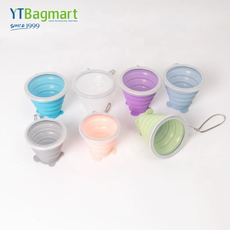 Collapsible Silicone Water Cup Folding and Expandable Cup Travel Water Mug with Lid for Travel Hiking Camping Foldable Cup