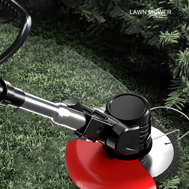High efficiency lithium battery electric mower for cutting grass in garden lawns with Wheels