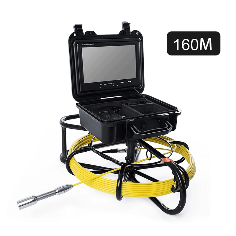 160M Cable Underwater Camera 9-inch Screen Snake Camera DVR Function HD Endoscope Camera with 12LED