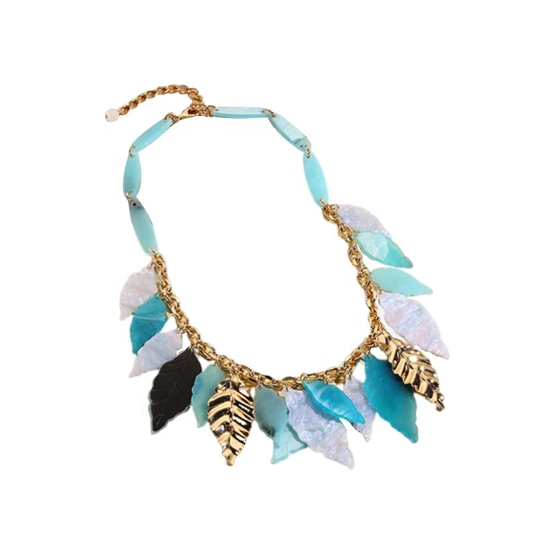 New design circular pendant short chain necklace jewelry chain decoration resin necklace