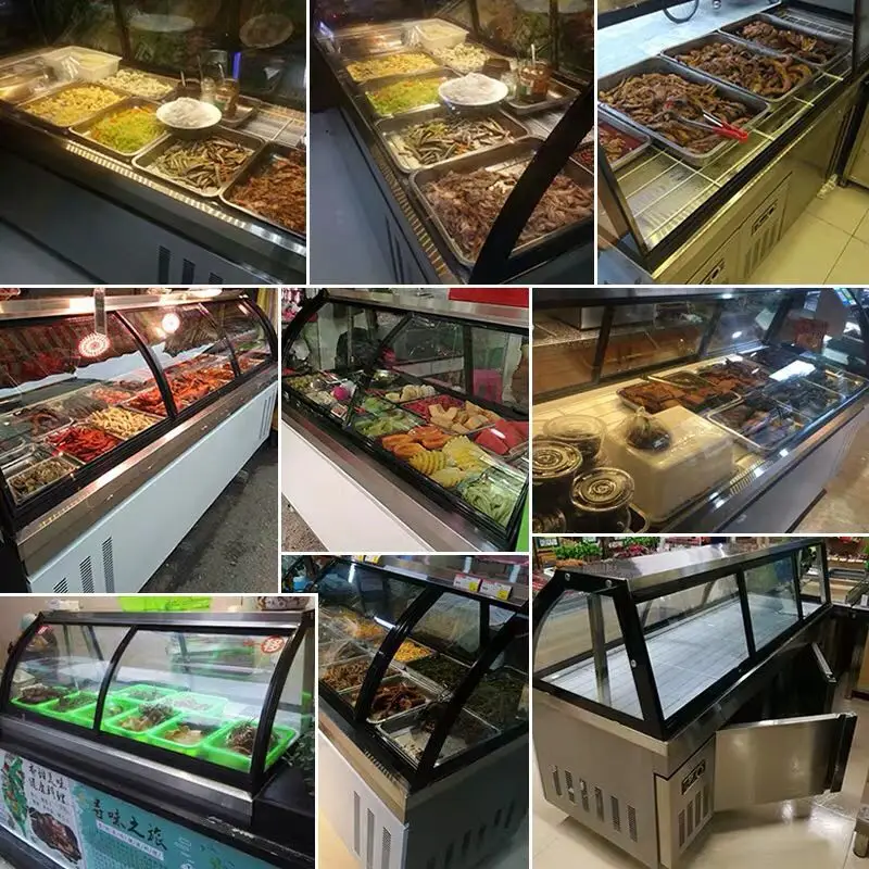 Supermarket Fish Display Refrigerator Butcher Meat Chiller Showcase cold showcase display refrigerators