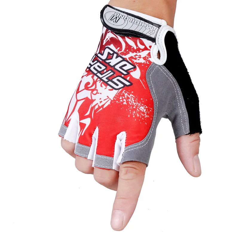 Promotion custom 100% polyester sports fingerless gloves with printing