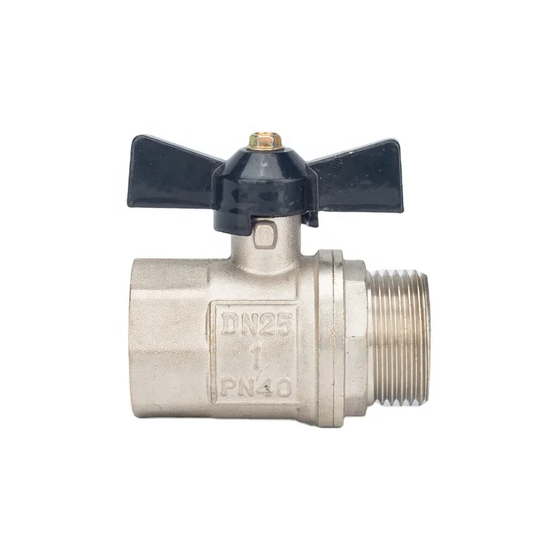 Поворотный клапан с черной ручкой и бабочкой, латунный, устойчивый к высокому давлению, классический дизайн, для ванной комнаты