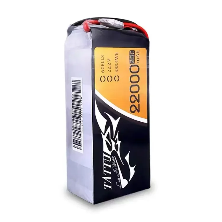 TATTU 22.2V 6S 22000mAh Lipo Battery 25C Pack RC UAV Aircraft Drone Hexacopter Octocopter Battery