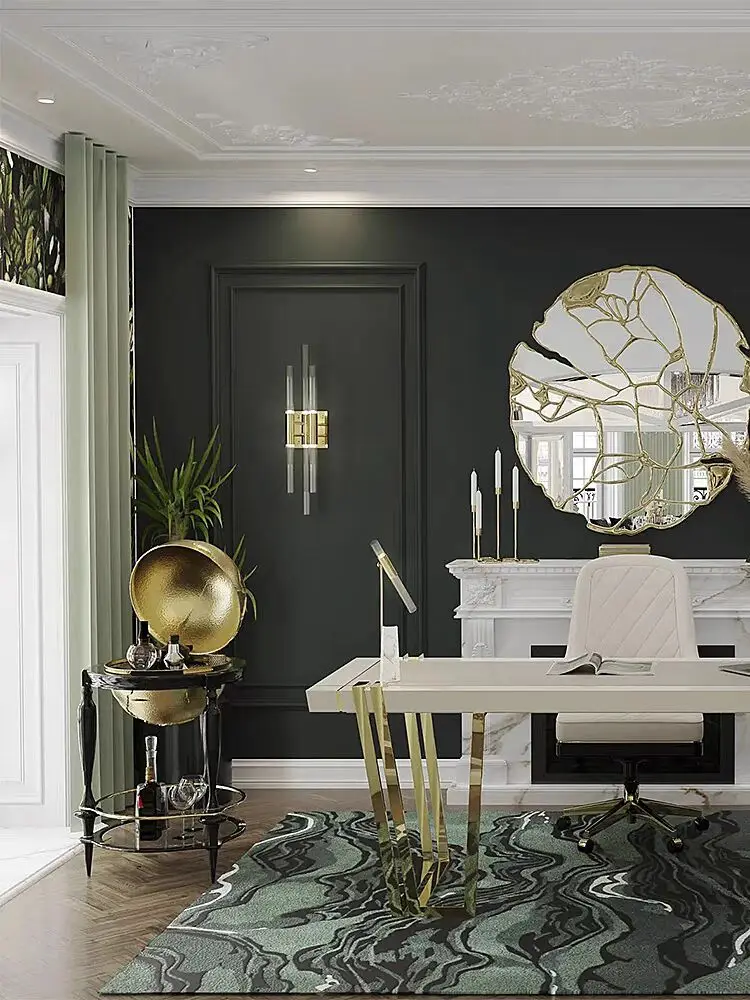 Wine cabinet light luxury high-end Italian pure copper creative art decoration advanced sense landing exquisite wine cabinet