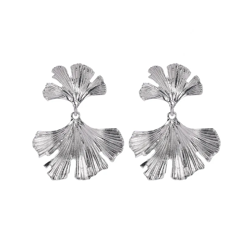 JER-197020 2019 Trade Assurance Korea Flower Metal Woman Wholesale Fashion Statement Earrings