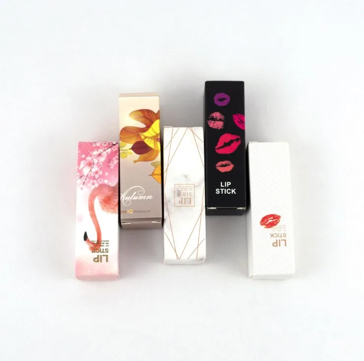 Colorful Lipstick Box DIY Handmade Lip Gloss Tube Lipstick Rube Box Custom Black White Gold Paper Box