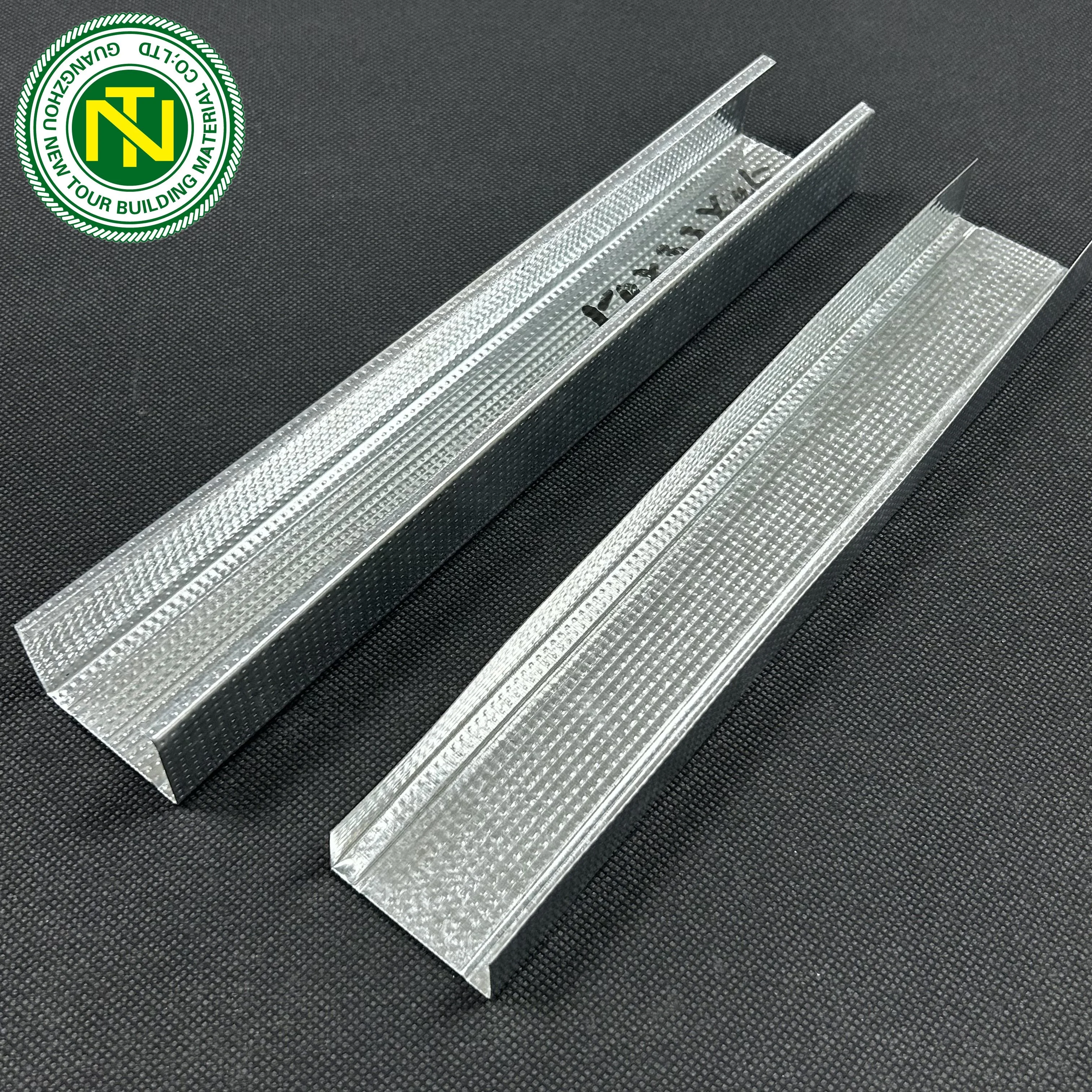 good price building material galvanized steel drywall profile stretch ceiling metal stud tracks for wall partition 50 mm width