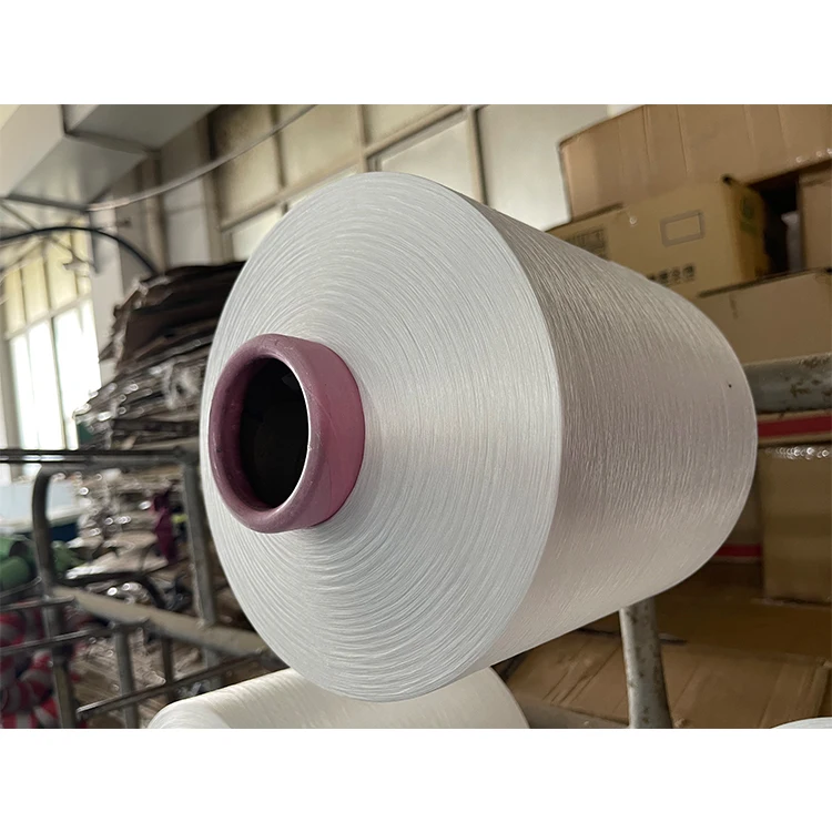 Customized raw-white polyester yarn 75/72 spun yarn 100% polyester yarn for sale